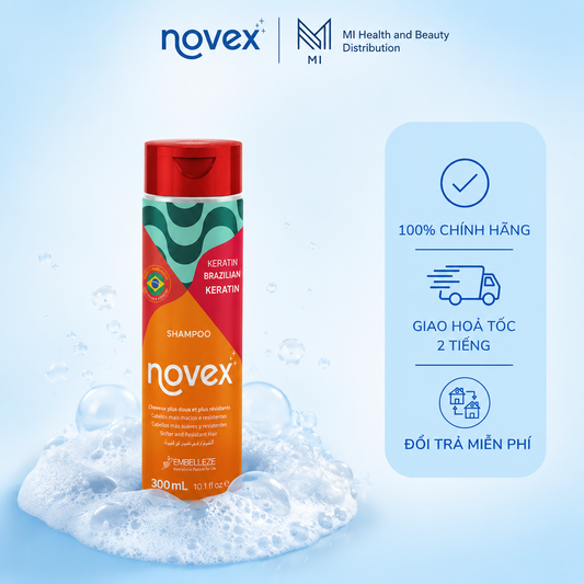 Dầu Gội Phục Hồi Tóc Hư Tổn Chuyên Sâu Novex Brazilian Keratin Shampoo 300ml