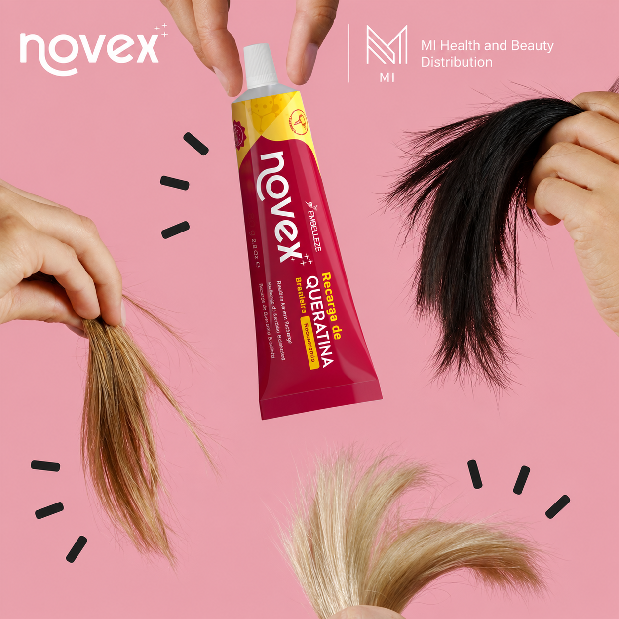 Tinh Chất Ủ Tóc Phục Hồi Cấp Tốc Novex Brazilian Keratin Recharge 80g Chính Hãng