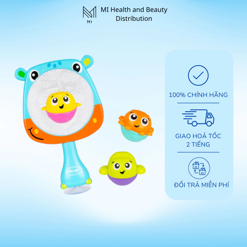 Đồ chơi nhà tắm ném bóng rổ Playgro Hoop & Scoop có đế hút chân không cho bé