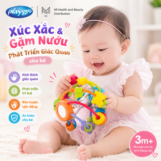 Quả bóng xúc xắc tập bò Playgro Play & Learn Ball chính hãng