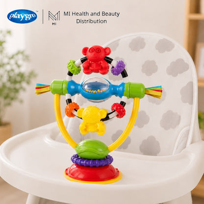 Đồ chơi vòng xoay gắn ghế ăn dặm Playgro High Chair Spinning Toy có đế hút chân không cho bé