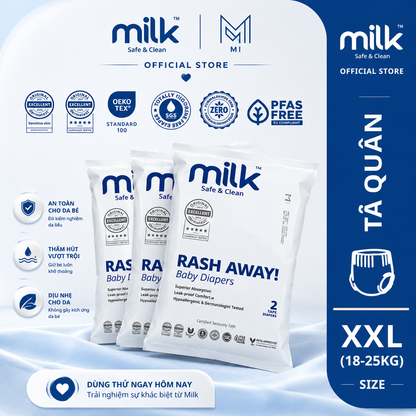 2 Miếng Dùng Thử Bỉm Tã Dán / Tã Quần  MILK Flexi Tape Siêu Mềm Mỏng Chống Hăm Cho Bé [Size từ sơ sinh đến 25kg}