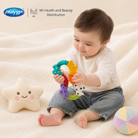 Đồ chơi xúc xắc uốn cong xoay vặn Playgro Click and Twist Rattle kích thích giác quan cho bé