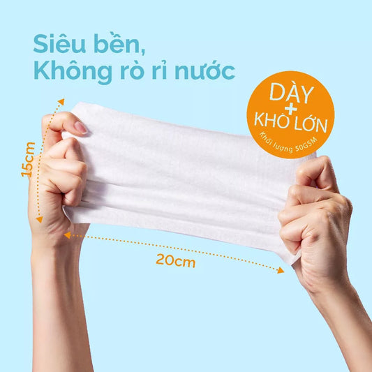 Khăn Ướt Trẻ Em túi mini Hoppi – Gói 8x7 tờ - Nước Tinh Khiết, Mềm Mại, Dùng Được Cho Da Nhạy Cảm