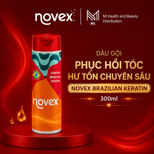 Dầu Gội Phục Hồi Tóc Hư Tổn Chuyên Sâu Novex Brazilian Keratin Shampoo 300ml