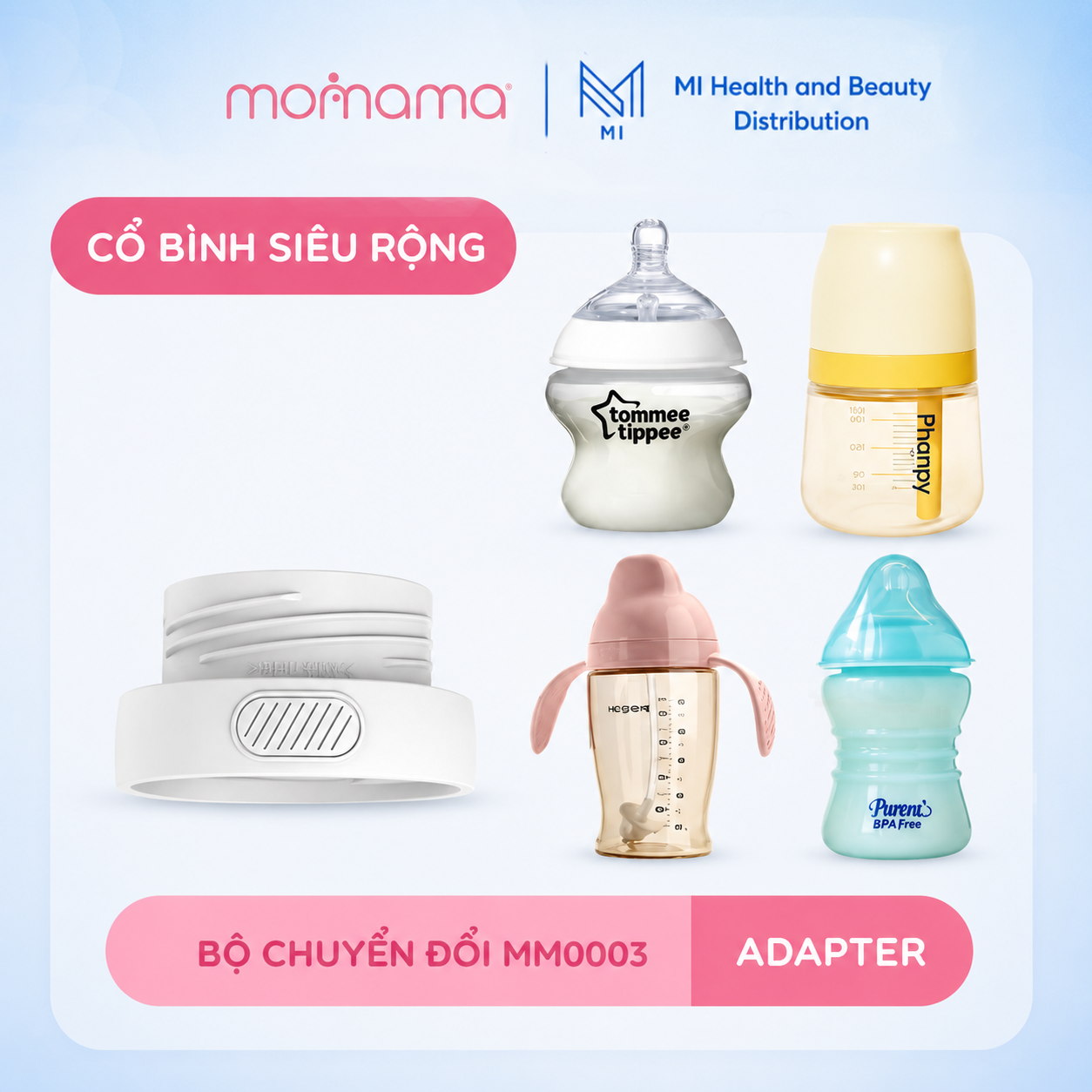 Cổ Bình Sữa/Bộ chuyển đổi cổ bình cho máy hâm sữa Momama phù hợp cho bình Moyuum