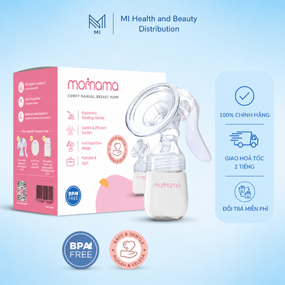 Máy hút sữa bằng tay Momama Comfy – Nhỏ gọn, Êm ái, Dễ vệ sinh | Hút sữa không đau, chất liệu an toàn cho mẹ và bé