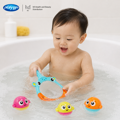 Đồ chơi nhà tắm ném bóng rổ Playgro Hoop & Scoop có đế hút chân không cho bé