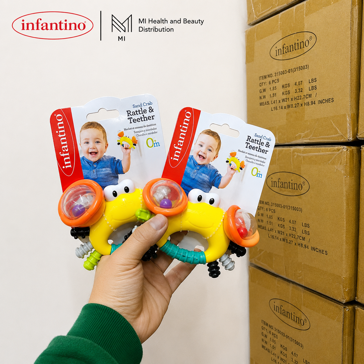 Đồ Chơi Ngậm Nướu Kích Thích Giác Quan Hình Cua Infantino Chính Hãng