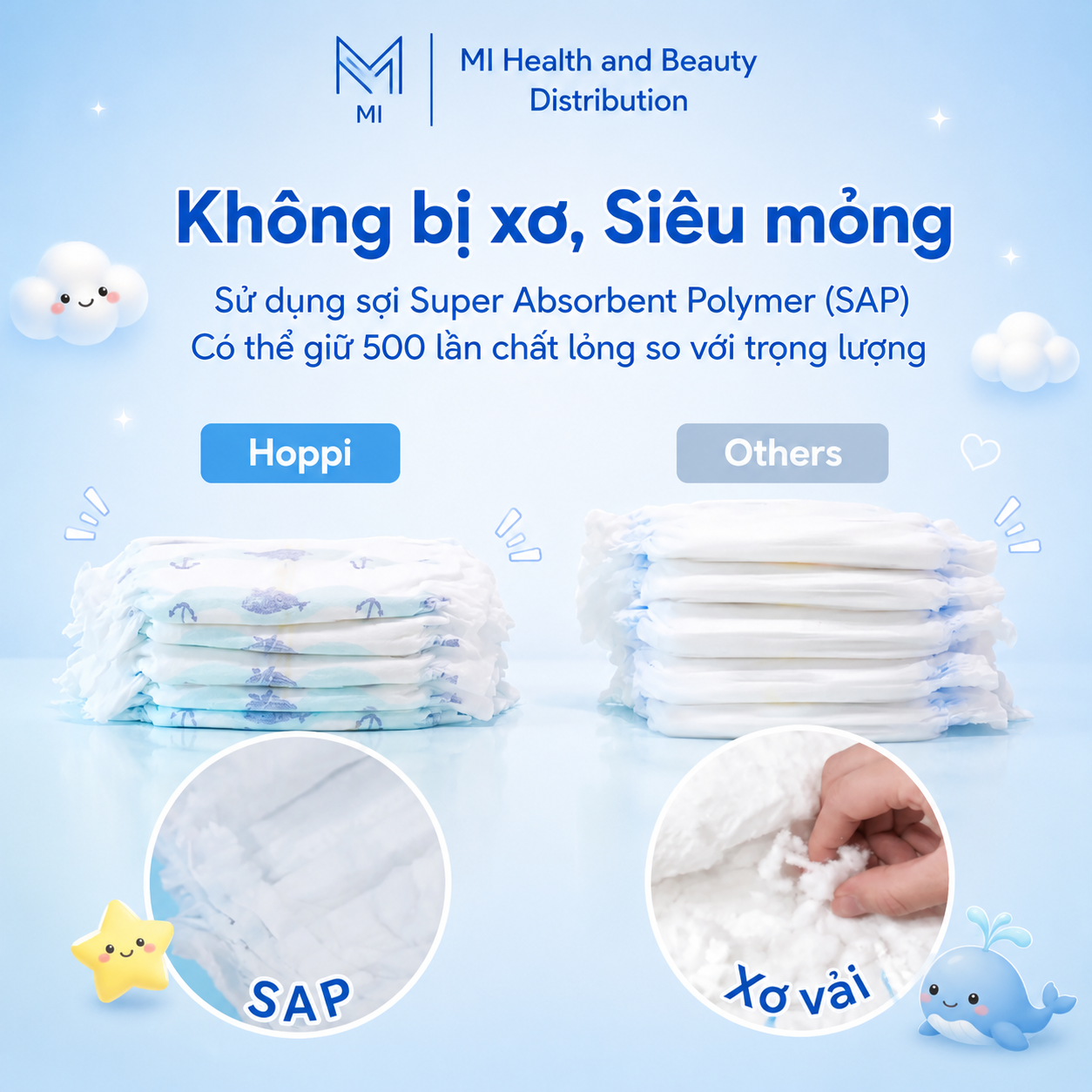Thùng 4 Gói Bỉm Quần Hoppi Airdream Siêu Mỏng Nhẹ – Size M/L/XL/XXL – Cho Bé 6–25kg