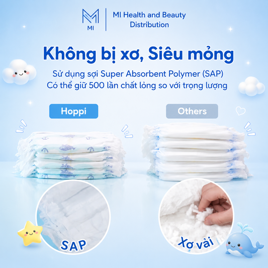 Bỉm Quần Hoppi Airdream Siêu Mỏng Nhẹ – Size M/L/XL/XXL – Cho Bé 6–25kg