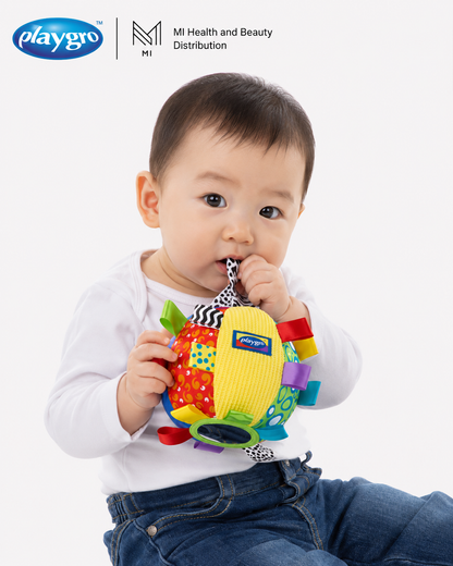 Bóng vải giác quan Playgro Loopy Loops Ball đa kết cấu phát tiếng lục lạc cho bé
