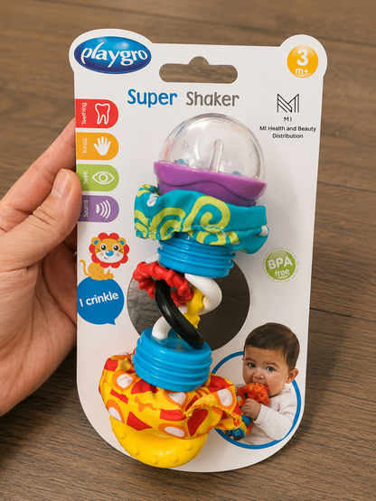 Xúc xắc & gặm nướu phát triển giác quan cho bé - Playgro Super Shaker