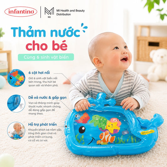 Thảm Nước Cho Bé Infantino Water Mat Giúp Tập Lẫy Tummy Time Kích Thích Giác Quan