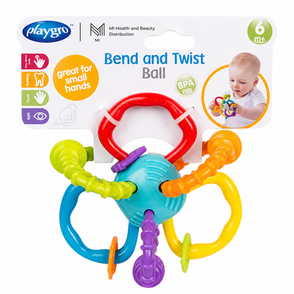 Xúc xắc gặm nướu uốn dẻo xoay vặn  Playgro Bend and Twist Teething Rattle phát triển giác quan cho bé từ 3 tháng