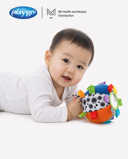 Bóng vải giác quan Playgro Loopy Loops Ball đa kết cấu phát tiếng lục lạc cho bé