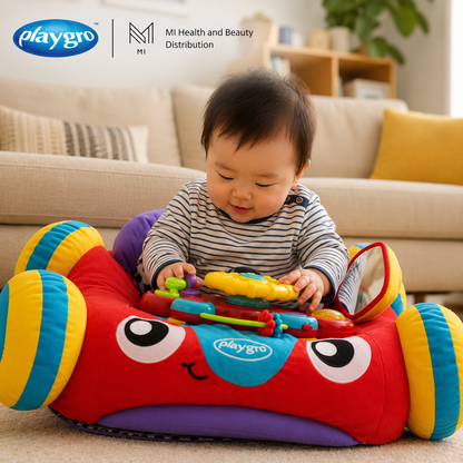 Ghế tập ngồi ô tô nhồi bông Playgro Music & Lights Comfy Car có nhạc và đèn cho bé từ 6 tháng