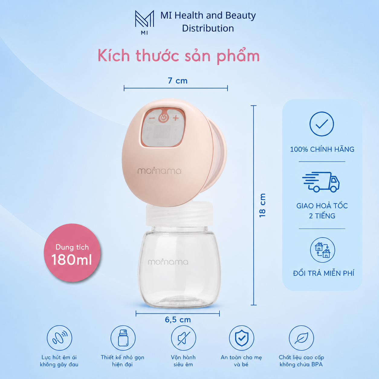 Máy Hút Sữa Điện Momama Layease – Rảnh Tay, Hút Sữa Khi Nằm, 4 Chế Độ Thông Minh