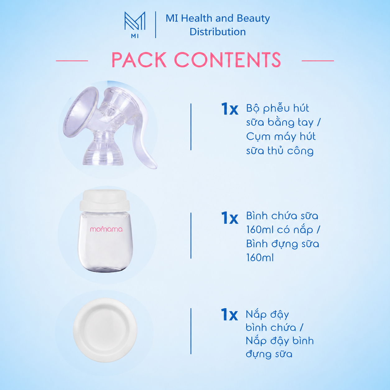 Máy hút sữa bằng tay Momama Comfy – Nhỏ gọn, Êm ái, Dễ vệ sinh | Hút sữa không đau, chất liệu an toàn cho mẹ và bé