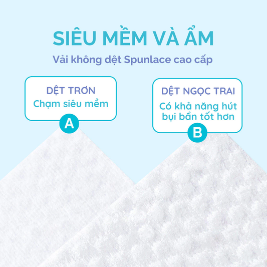 Khăn Ướt Trẻ Em Hoppi – Gói 5x20 tờ Nước Tinh Khiết, Mềm Mại, Dùng Được Cho Da Nhạy Cảm