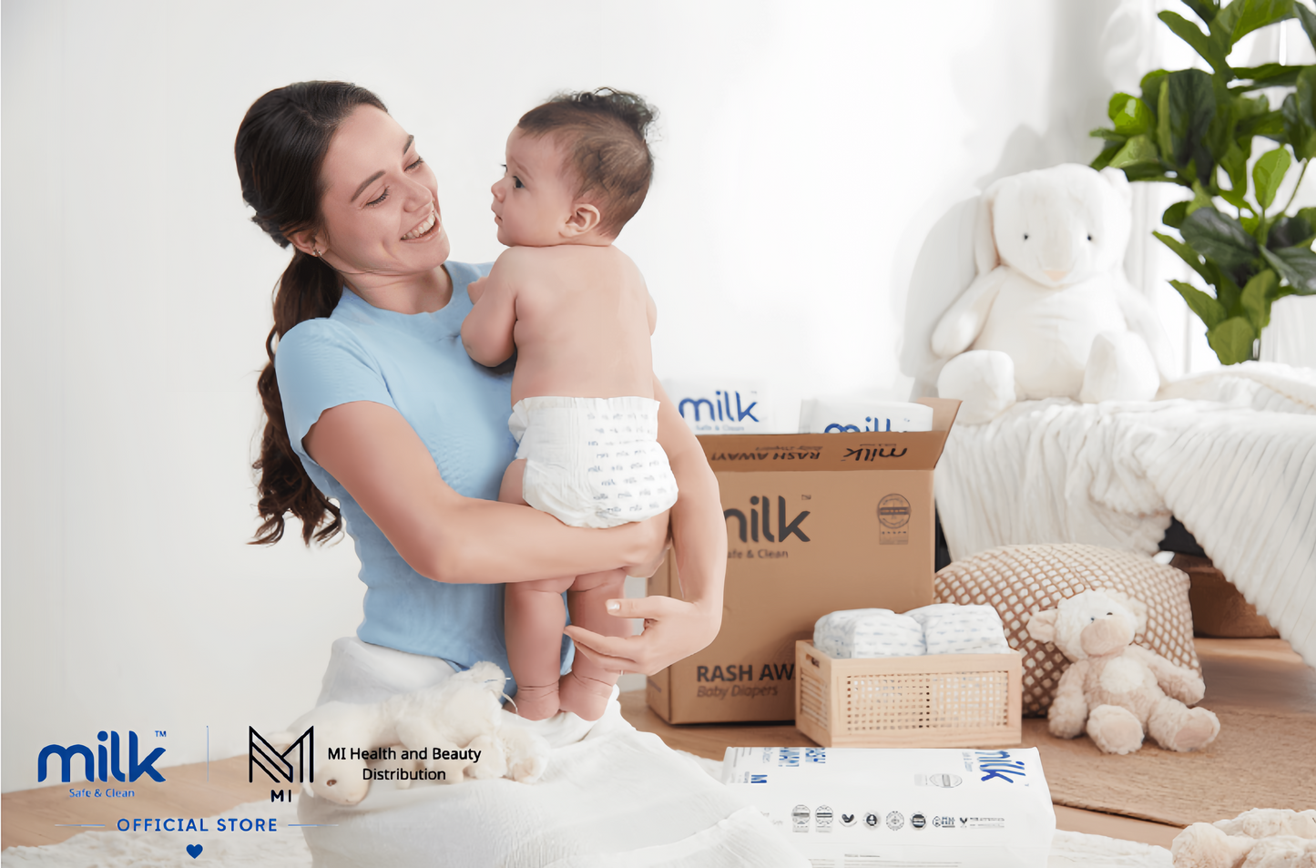 Thùng 4 Bịch Bỉm Tã Quần MILK Yoga Pants Siêu Mềm Mỏng Chống Hăm Cho Bé [Size M168/L144/XL120/XXL96]