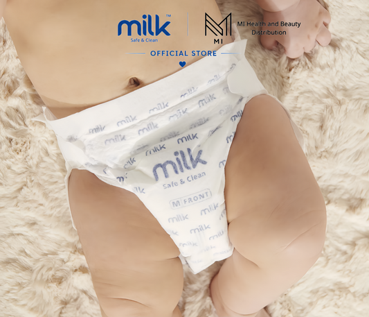 Thùng 4 Bịch Bỉm Tã Dán MILK Flexi Tape Siêu Mềm Mỏng Chống Hăm Cho Bé [Size NB88/S192/M168]