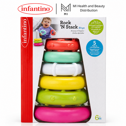 Đồ Chơi Tháp Xếp Chồng Infantino Vòng Tròn Nhiều Màu Sắc Cho Bé Giúp Kích Thích Thị Giác Bằng Nhựa ABS Cao Cấp An Toàn