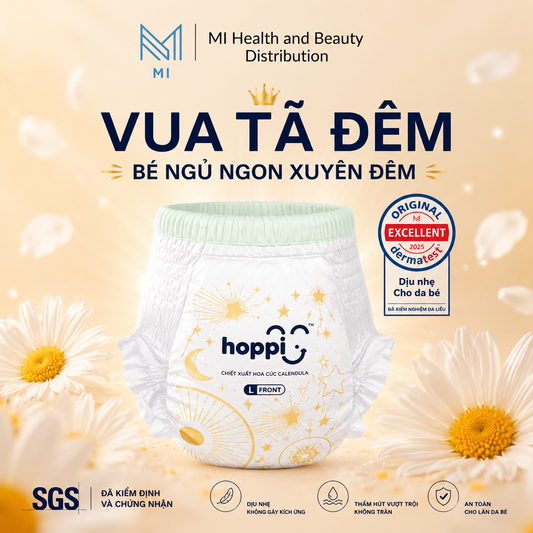 Bỉm quần Hoppi RoyalDream cao cấp chính hãng siêu mỏng 2mm đủ size M/L/XL/XXL cho bé từ 6-25kg