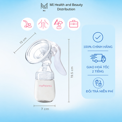 Máy hút sữa bằng tay Momama Comfy – Nhỏ gọn, Êm ái, Dễ vệ sinh | Hút sữa không đau, chất liệu an toàn cho mẹ và bé
