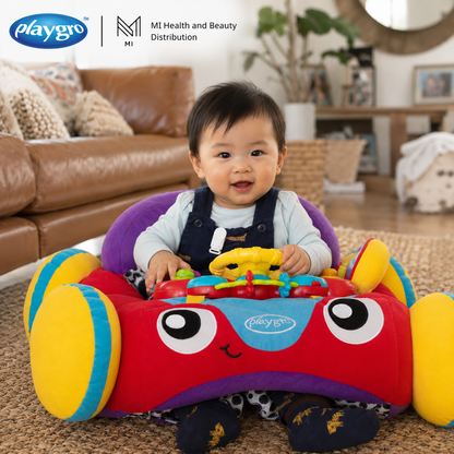 Ghế tập ngồi ô tô nhồi bông Playgro Music & Lights Comfy Car có nhạc và đèn cho bé từ 6 tháng