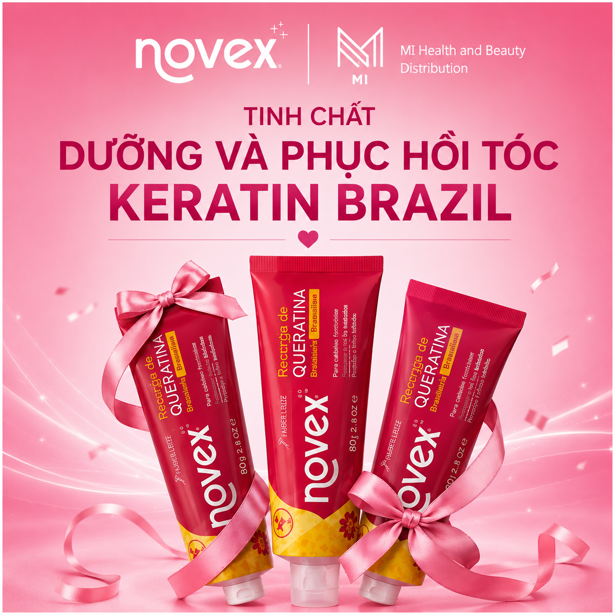 Tinh Chất Ủ Tóc Phục Hồi Cấp Tốc Novex Brazilian Keratin Recharge 80g Chính Hãng