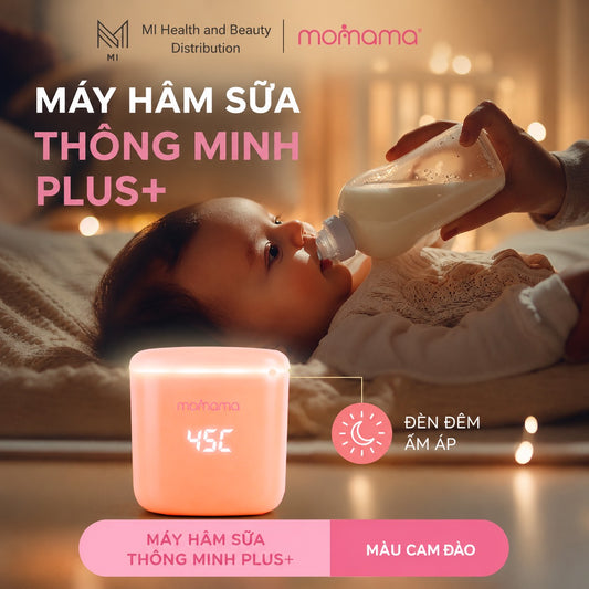 Máy Hâm Sữa Cầm Tay MOMAMA PLUS+ Cải Tiến - Máy Hâm Sữa Di Động Cho Bé Có Đèn Đêm, Sạc Type-C, Giữ Ấm 6 Giờ