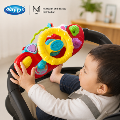 Ghế tập ngồi ô tô nhồi bông Playgro Music & Lights Comfy Car có nhạc và đèn cho bé từ 6 tháng