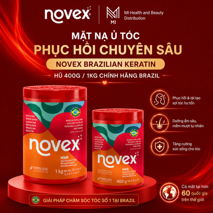 Mặt Nạ Ủ Tóc Phục Hồi Chuyên Sâu Novex Brazilian Keratin Hũ 400g / 1kg Chính Hãng Brazil