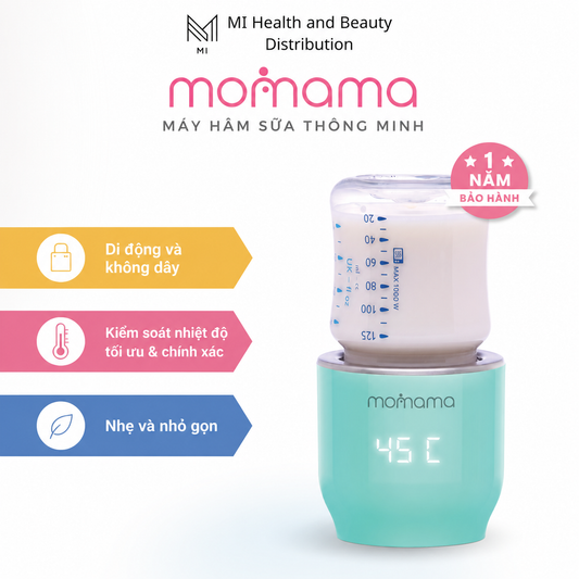 Máy Hâm Sữa Thông Minh MOMAMA Chính Hãng - Máy Hâm Sữa Không Dây Cầm Tay Tích Hợp Hộp Chia Sữa Pin 5000mAh Tiện Lợi