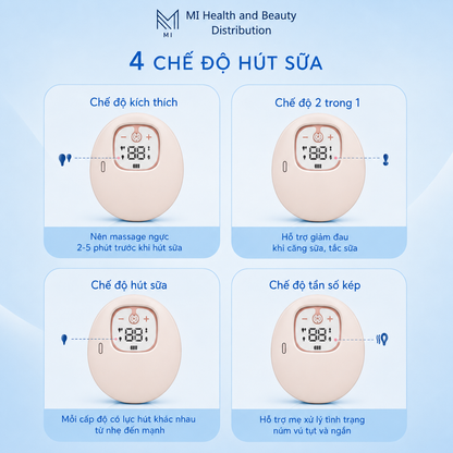Máy Hút Sữa Điện Momama Layease – Rảnh Tay, Hút Sữa Khi Nằm, 4 Chế Độ Thông Minh