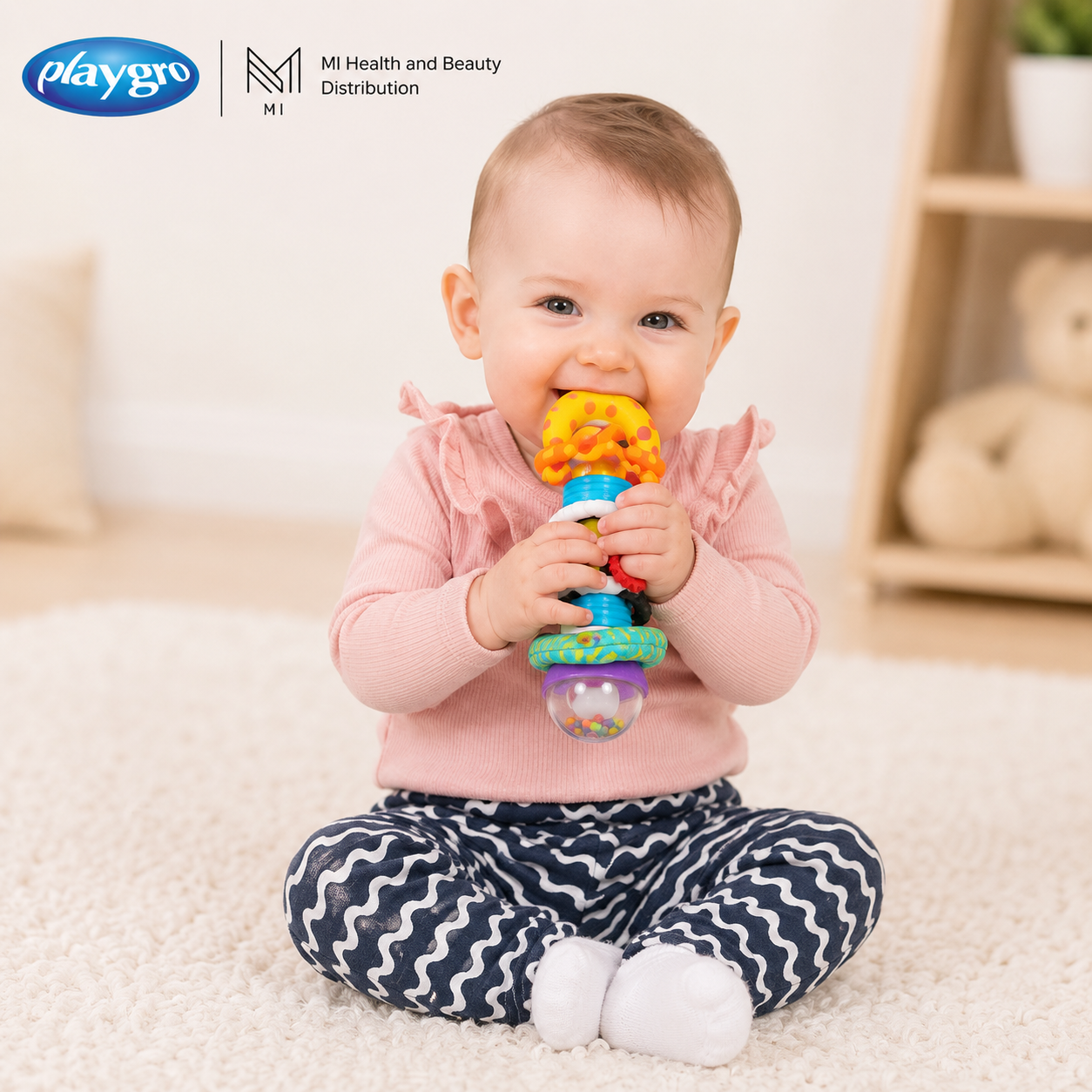 Xúc xắc & gặm nướu phát triển giác quan cho bé - Playgro Super Shaker