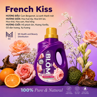[Combo 3 chai] Nước giặt Blom 3 tần mùi hương cao cấp 3KG -  99% Kháng Khuẩn, Sạch Dịu Nhẹ An Toàn Cho Da