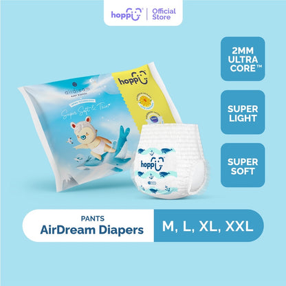 Tã Dùng Thử Hoppi AirDream Chính Hãng - Bỉm Dán Và Bỉm Quần Siêu Mỏng Cho Bé Từ 0 - 25kg