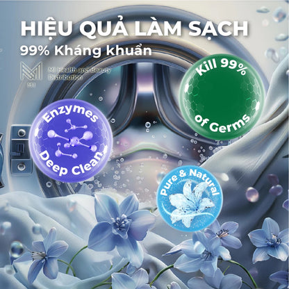 [Combo 3 chai] Nước giặt Blom 3 tần mùi hương cao cấp 3KG -  99% Kháng Khuẩn, Sạch Dịu Nhẹ An Toàn Cho Da