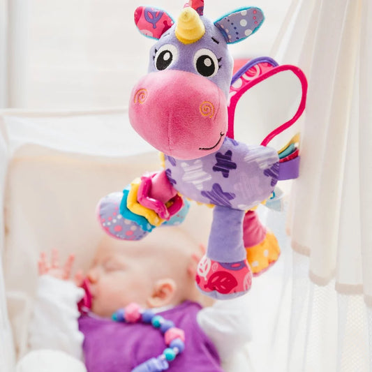 Playgro Activity Friend Stella Unicorn – Đồ chơi phát triển cảm giác cho bé, kẹp gắn xe đẩy/ghế ngồi, từ 0 tháng