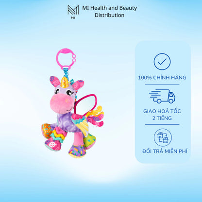 Playgro Activity Friend Stella Unicorn – Đồ chơi phát triển cảm giác cho bé, kẹp gắn xe đẩy/ghế ngồi, từ 0 tháng