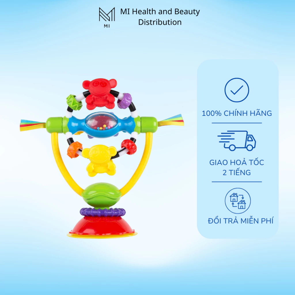 Đồ chơi vòng xoay gắn ghế ăn dặm Playgro High Chair Spinning Toy có đế hút chân không cho bé