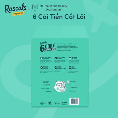 Thùng 3 bịch Tã quần cao cấp siêu thấm hút chống tràn 12 giờ Rascals Tape Convenience Pack chính hãng