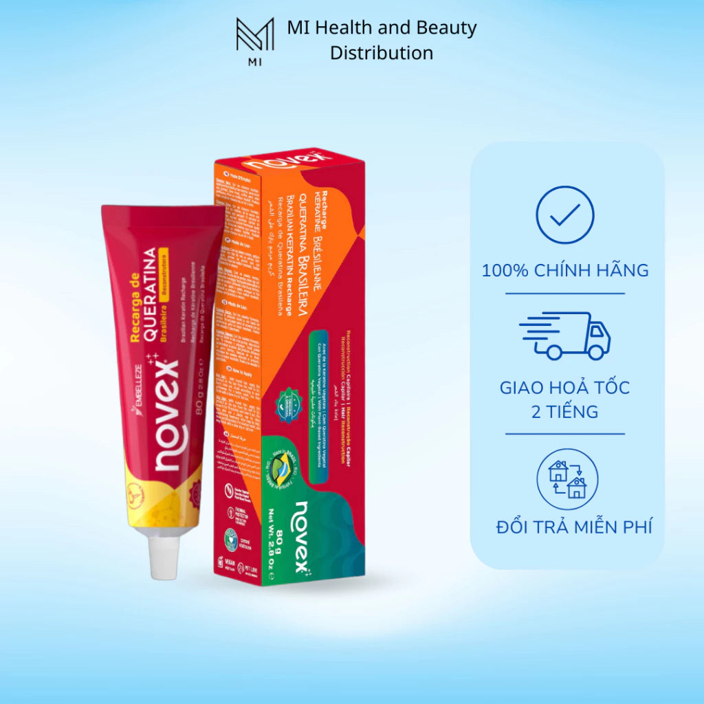 Tinh Chất Ủ Tóc Phục Hồi Cấp Tốc Novex Brazilian Keratin Recharge 80g Chính Hãng